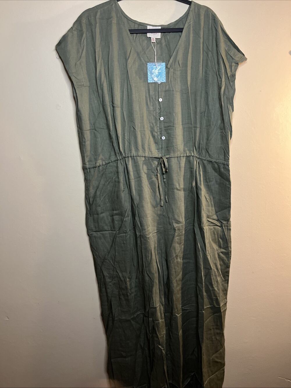 NWT HAYDEN LOS ANGELES 2XL JUMPSUIT COLOR:OLIVE- VISCOSE & LINEN DRY CLEAN ONLY